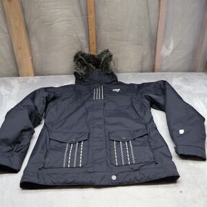 Orage Jacket Women Small Black Insulated Faux Fur Trim Wind Rain Snow Winter Ski